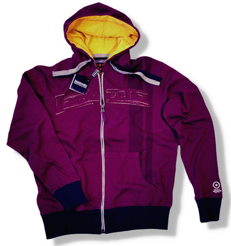 New Lambretta Curved Logo Hoody Sweatshirt Wine  Preview
